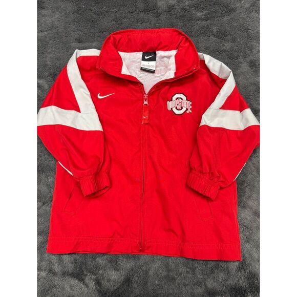Nike Ohio State Boys Size 4 Rain Jacket with Hood that folds on collar. - Picture 1 of 4